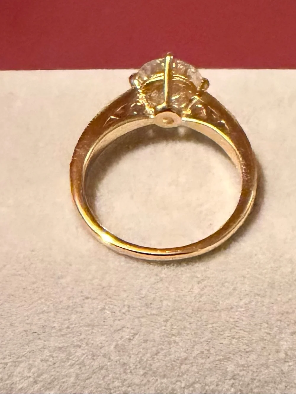 2ct Moissanite Solitaire Engagement Ring with Pavé Band - Picture 4 of 6